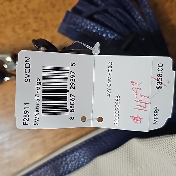 Coach Avy Canvas Hobo Natural and Indigo NEW with tags - Picture 8 of 8